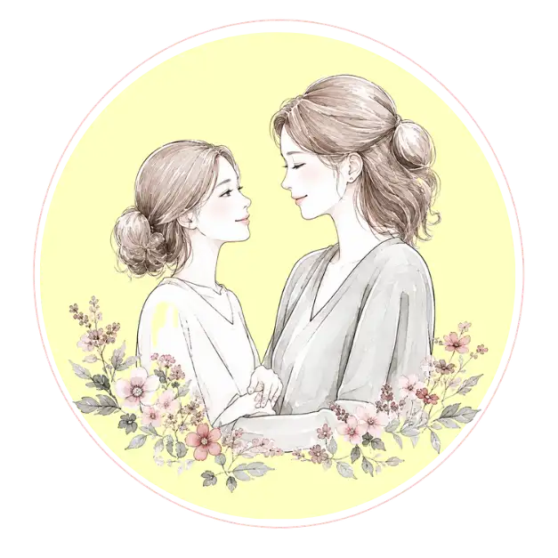 親との距離感を整え、自分の人生を大切にする女性を表現したStrongLadyのイラスト